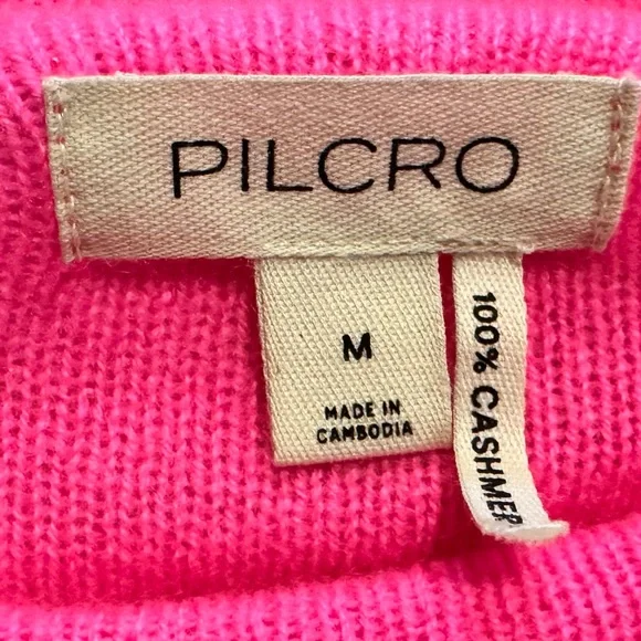 Pilcro Hot Pink Cashmere Sweater - Picture 5 of 7